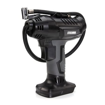 Steelman 20V Cordless 160 Max PSI Tire Inflator with 19-Inch Braided Hose 60867